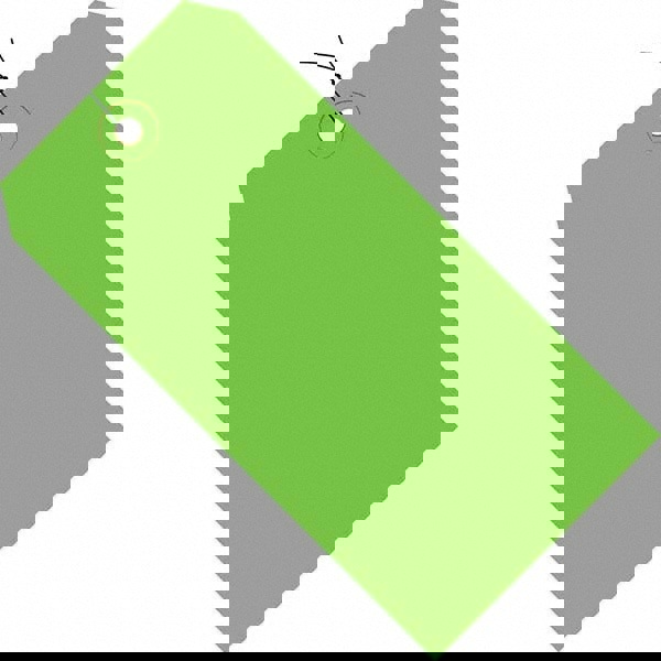 Blank Tag: 4-3/4'' High, Green, Synthetic Paper